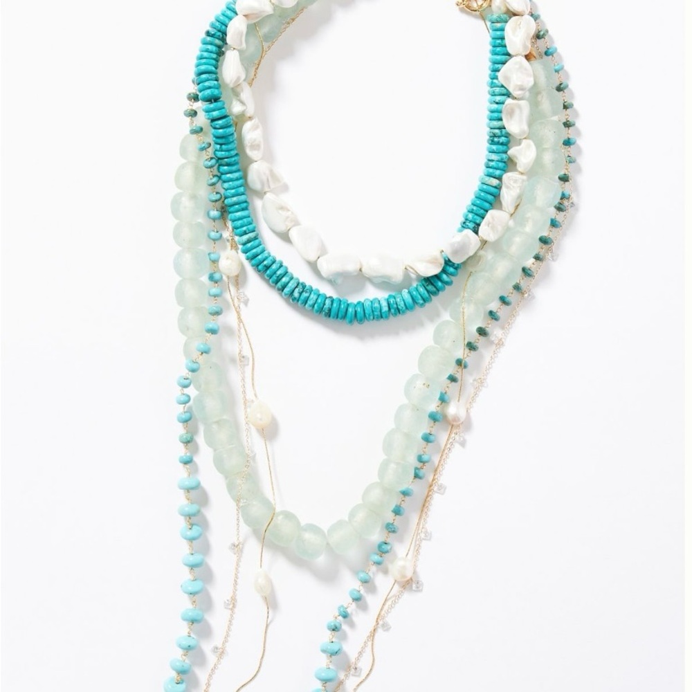 Anthropologie | Olivia Beaded Necklace in mint